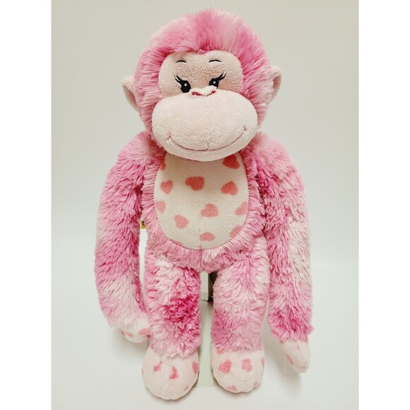 Build A Bear Monkey Plush Pink Hearts Hugs For You 18" Stuffed Animal Toy BAB - Picture 9 of 13